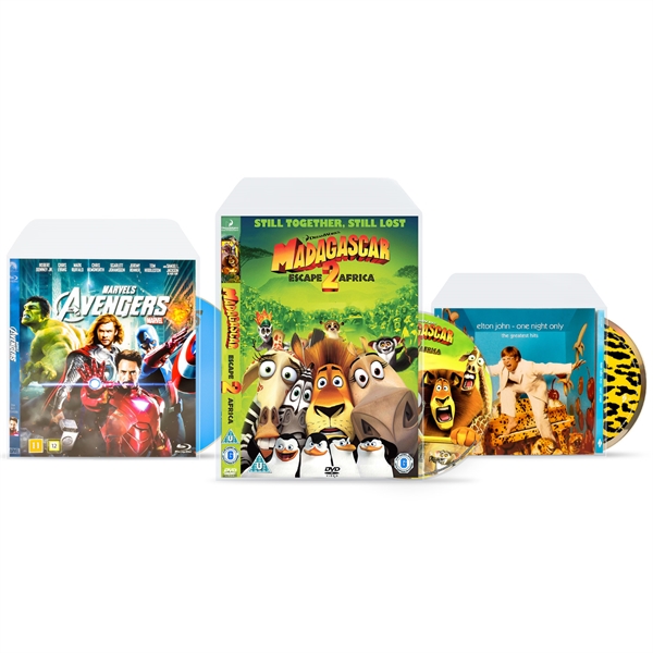 Sample pakket met hoesjes voor DVD, CD, Blu-Ray en PS4/PS5 – 14 st.